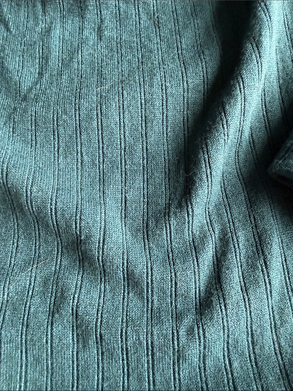 LOFT Teal Ribbed Off-the-Shoulder Cowl Sweater - Picture 2 of 5